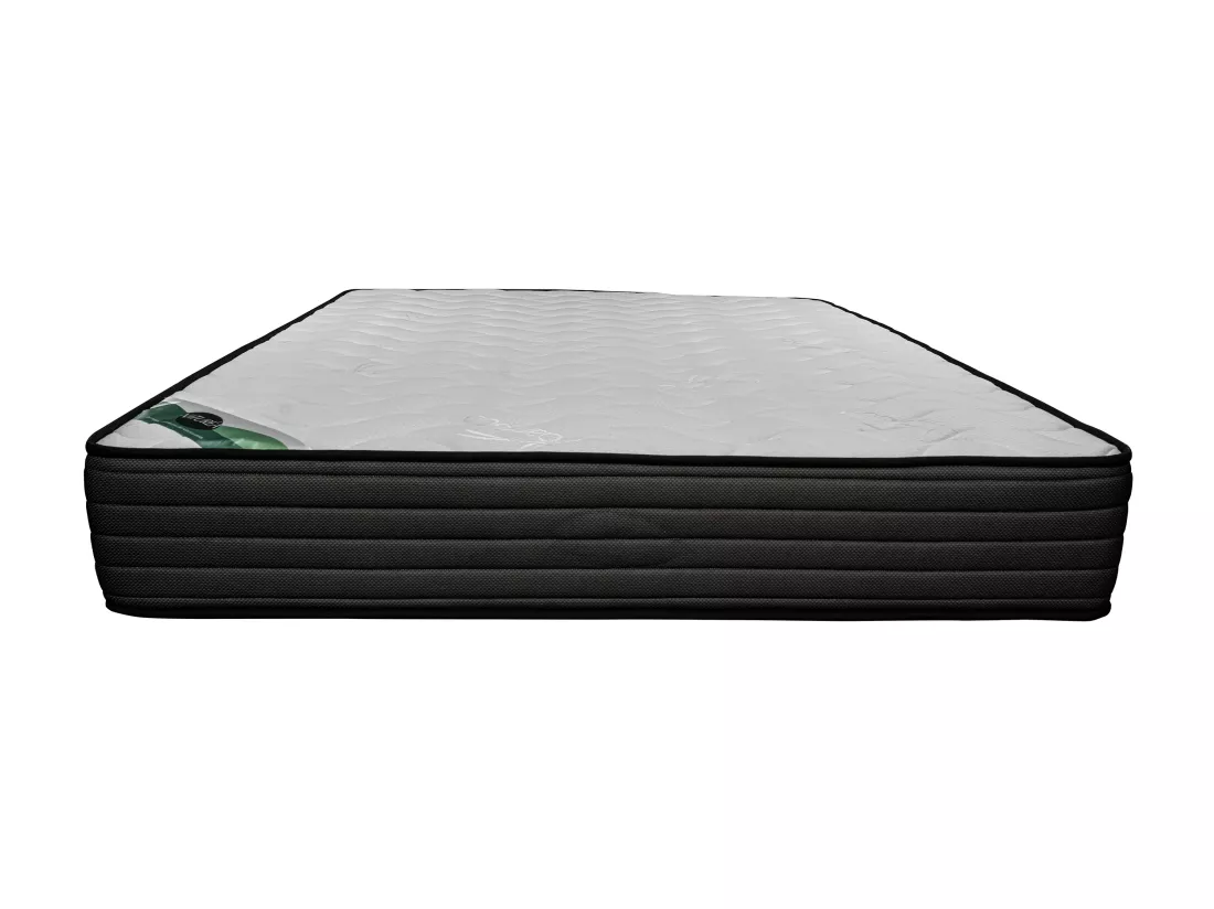 Ensemble 160 x 200 cm sommier tapissier + matelas mousse et coutil bambou ép.25cm - BERENDI de NATUREA