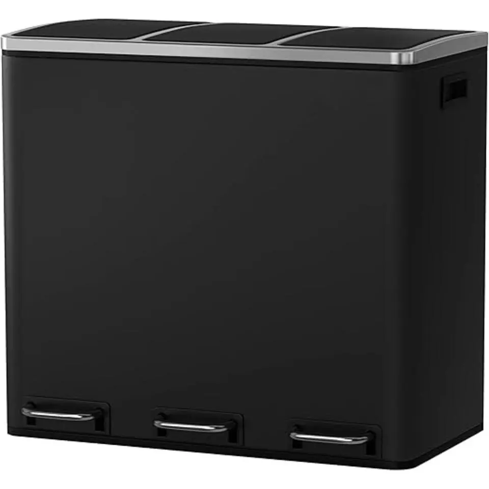 Parya Home 54L Prullenbak zwart