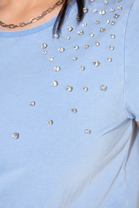 T-Shirt, Classic Shape, Vintage Look, Strass