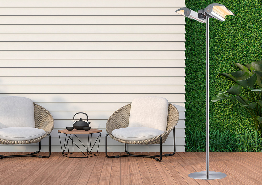 Lampadaire avec double chauffage sined stufa infrarossi terra 4000