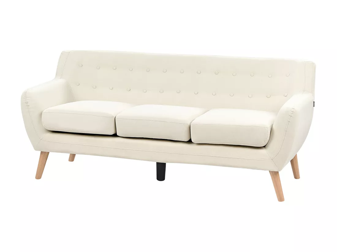 Canapé 3 places en tissu beige clair MOTALA