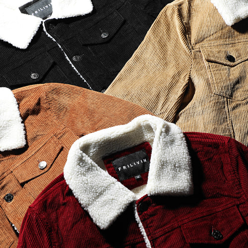 Veste Super Slim Fit Velours Col Mouton Camel