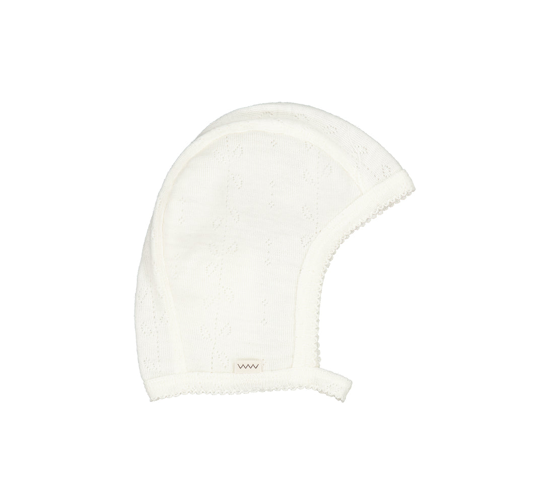 Hoody, Uld Pointelle Hue - Natural