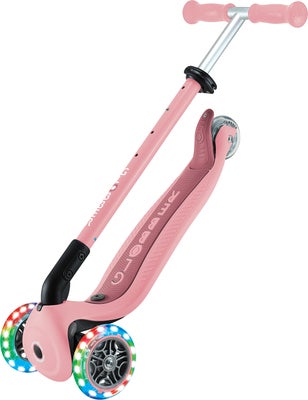 Globber Go-Up Active Lights 360° 3-hjuls Sparkesykkel, Pastellrosa