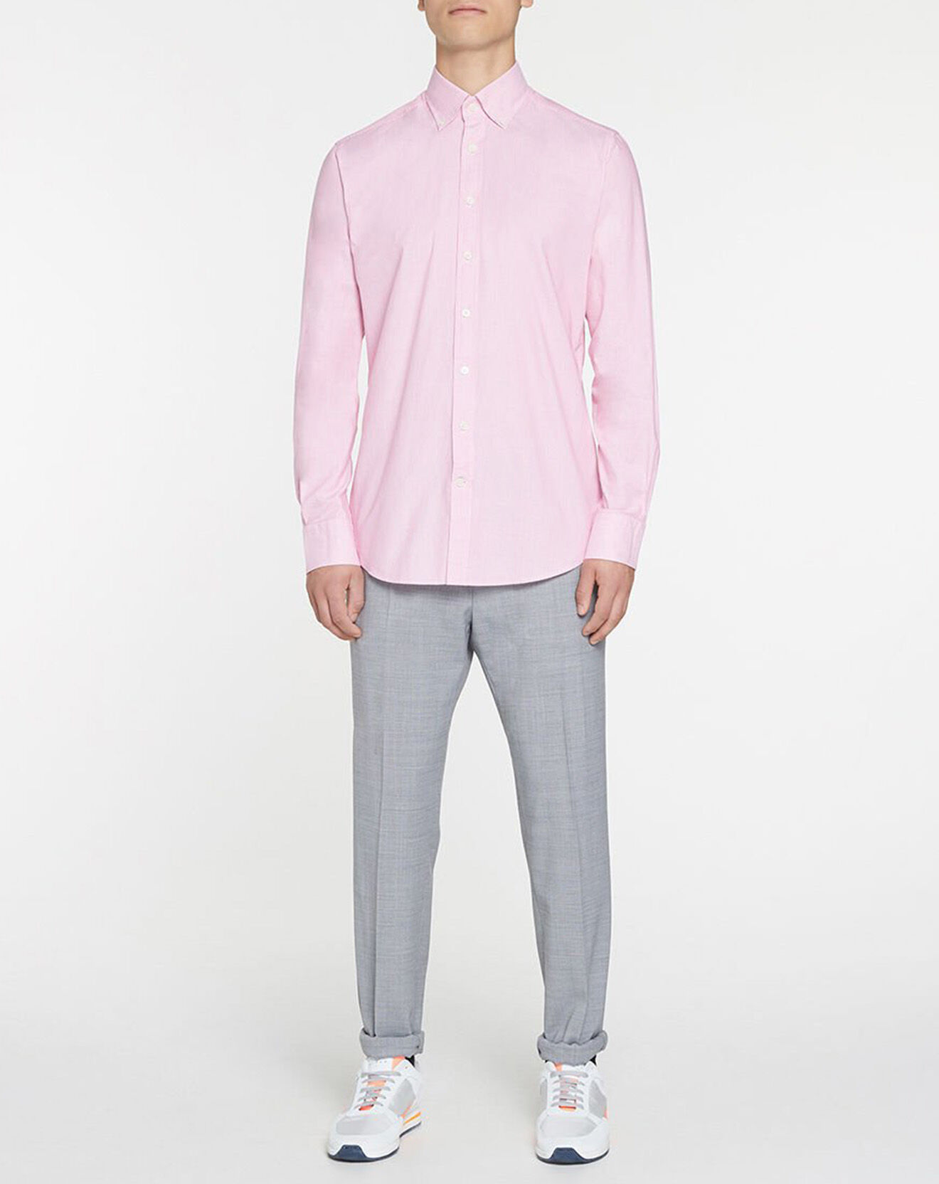 Hackett London Chemise Slim Fit Milleraie Oxford blanc/rose
