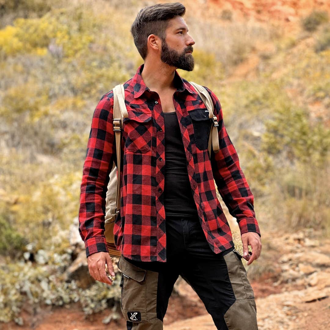 Campfire Shirt Herre Black/Dark Red