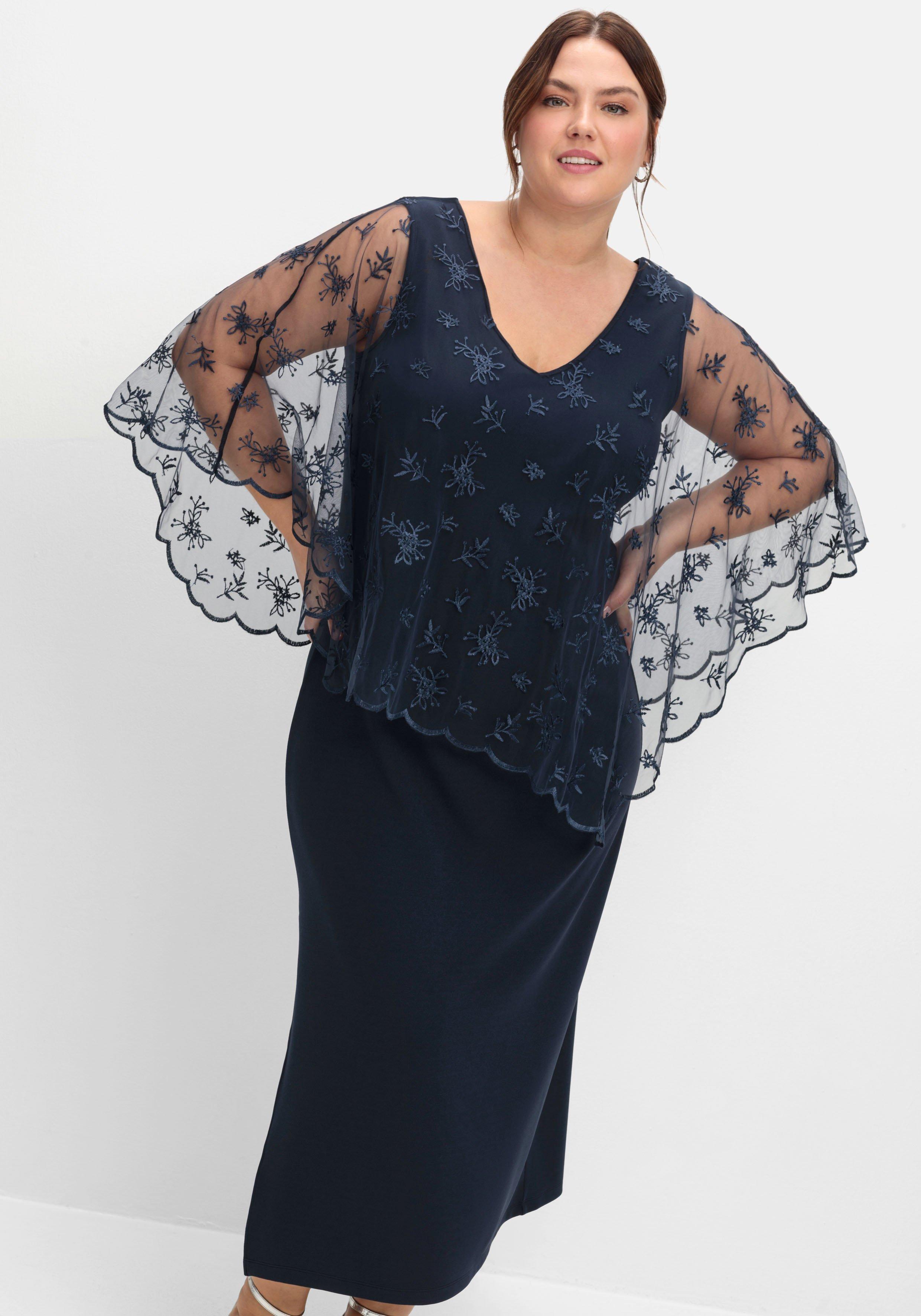 Abendkleid im Lagenlook, mit Mesh und Spitze