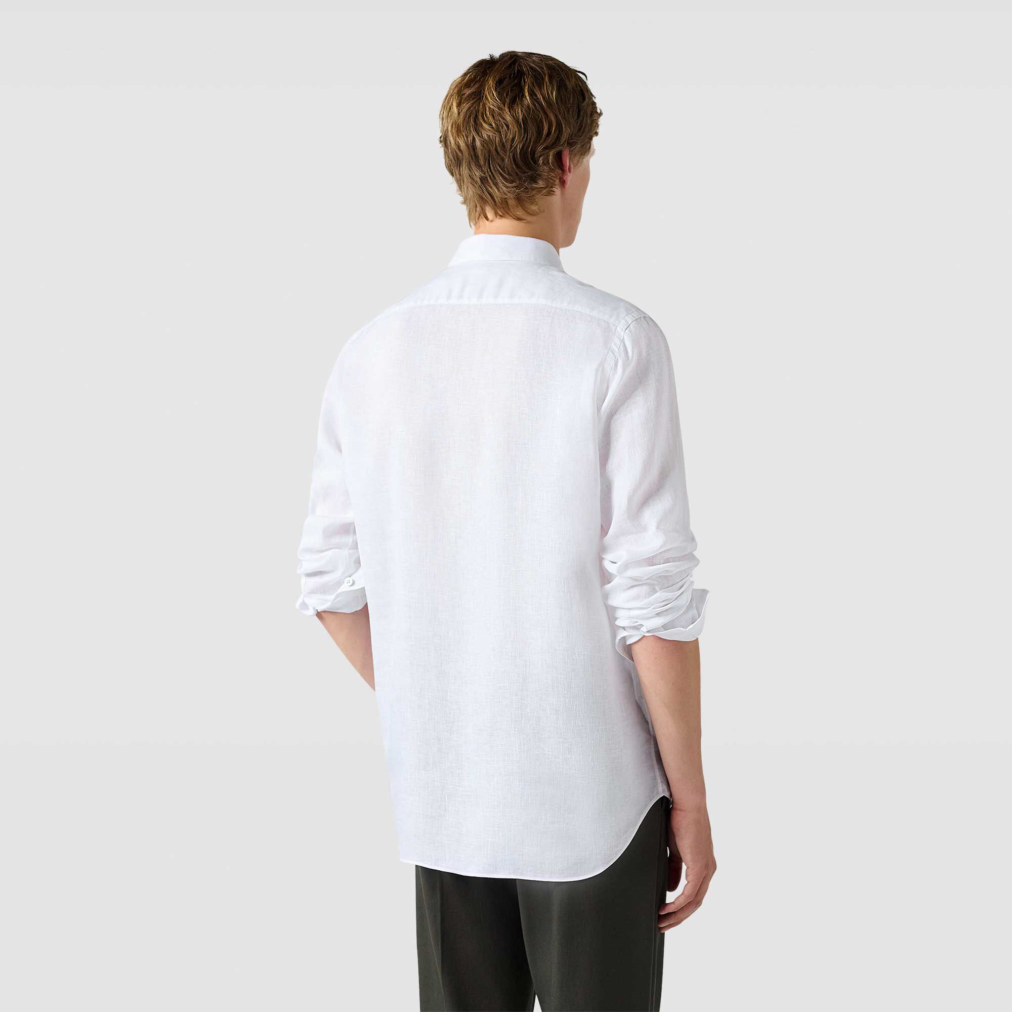 Chemise En Lin Avec Poche Scritto