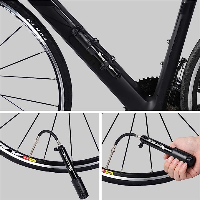 (100PSI) Mini Fahrrad Pumpe Velo Reifen Ballpumpe - Schwarz