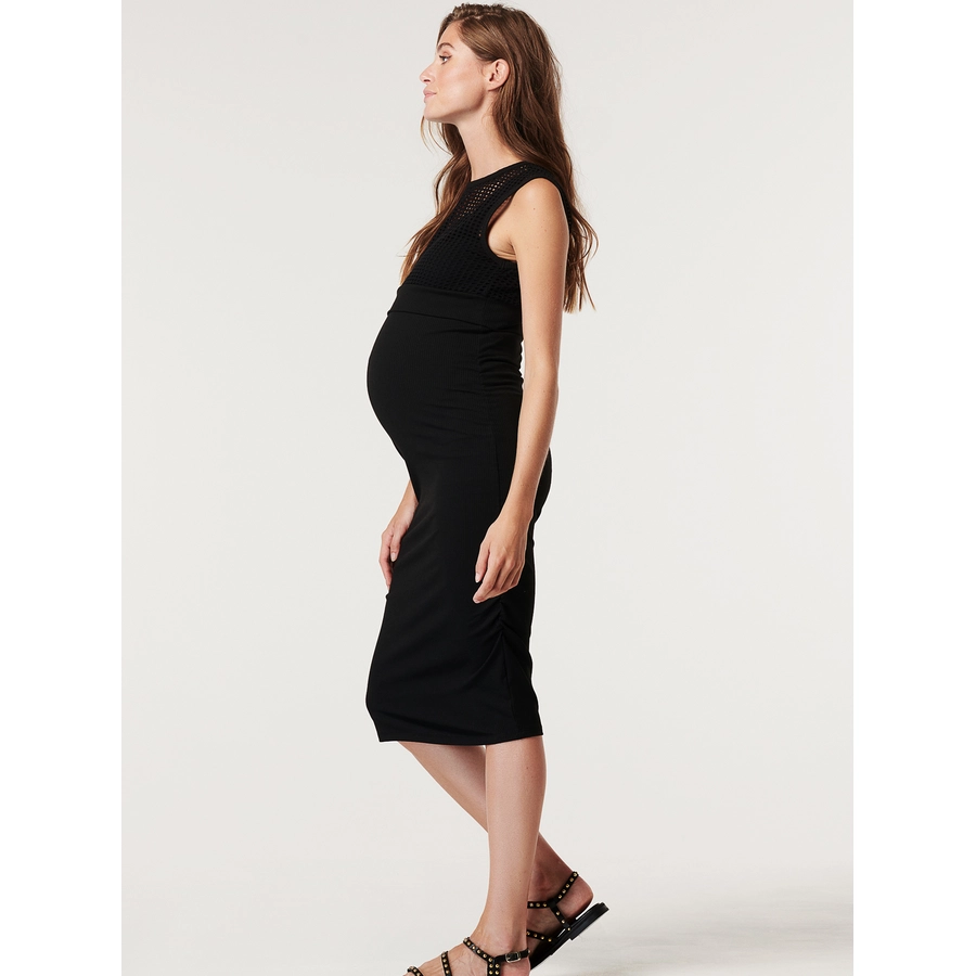 SUPERMOM Kleid Crochet Black