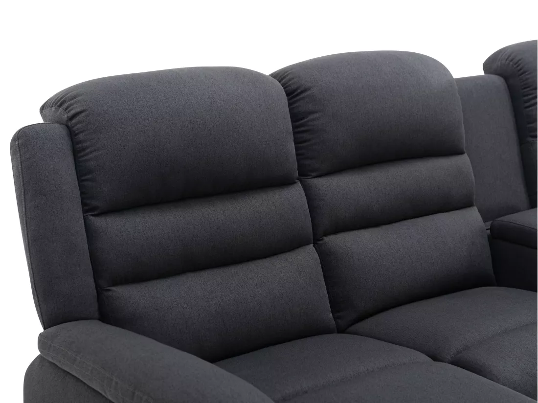 Canapé d'angle droit relax en tissu anthracite MACEDONIA