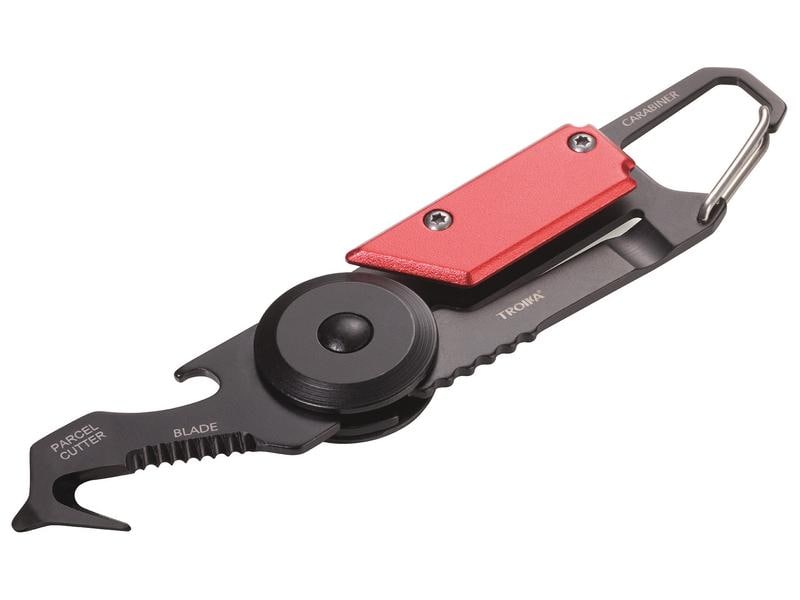 Troika Taschenmesser Mini Egon 5 Funktionen Rot/Schwarz Taschenmesser mit Wechselbaren Werkzeugen