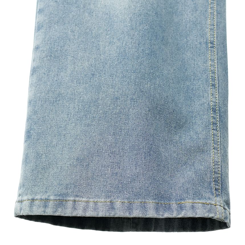 Bolgivy - Mid Rise Washed Wide Leg Jeans