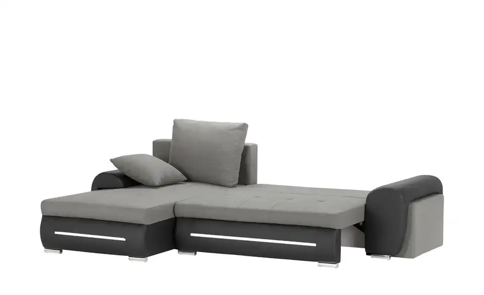 Ecksofa Emma links Schwarz, Hellgrau