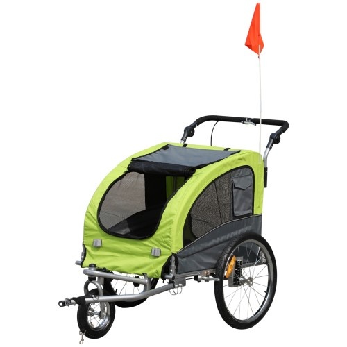 Reboque para bicicleta PawHut para cães, verde/preto