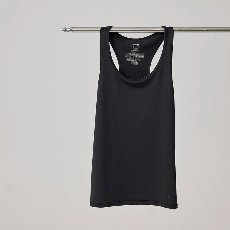 Racerback Tank Top aus recyceltem Polyamid Schwarz