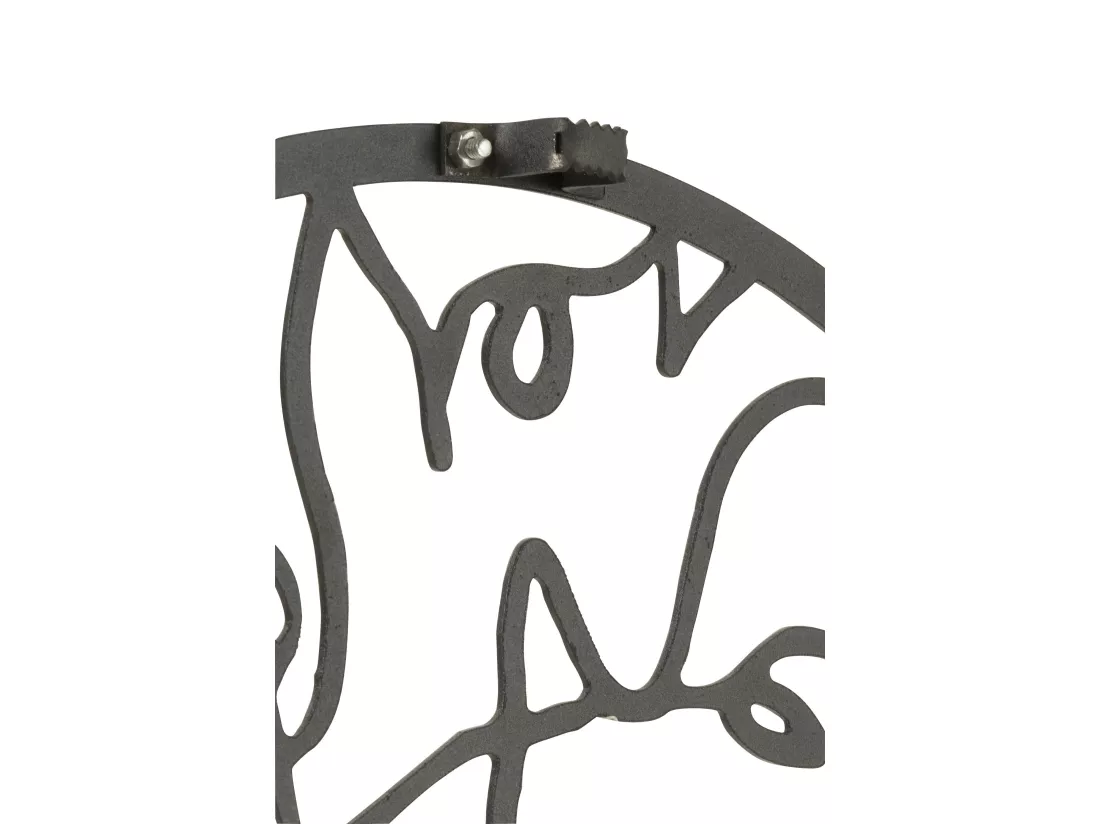 Horloge visages metal noir 49x49x1,5cm