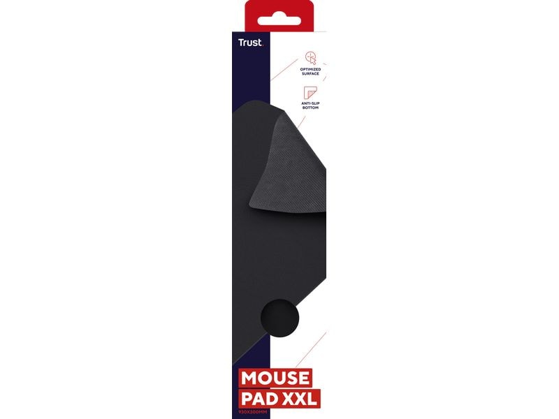 Trust Mouse Pad XXL Schwarz Extragrosses Mauspad mit optimierter Oberflächenstruktur und ausreichend Platz für Maus und Tastatur