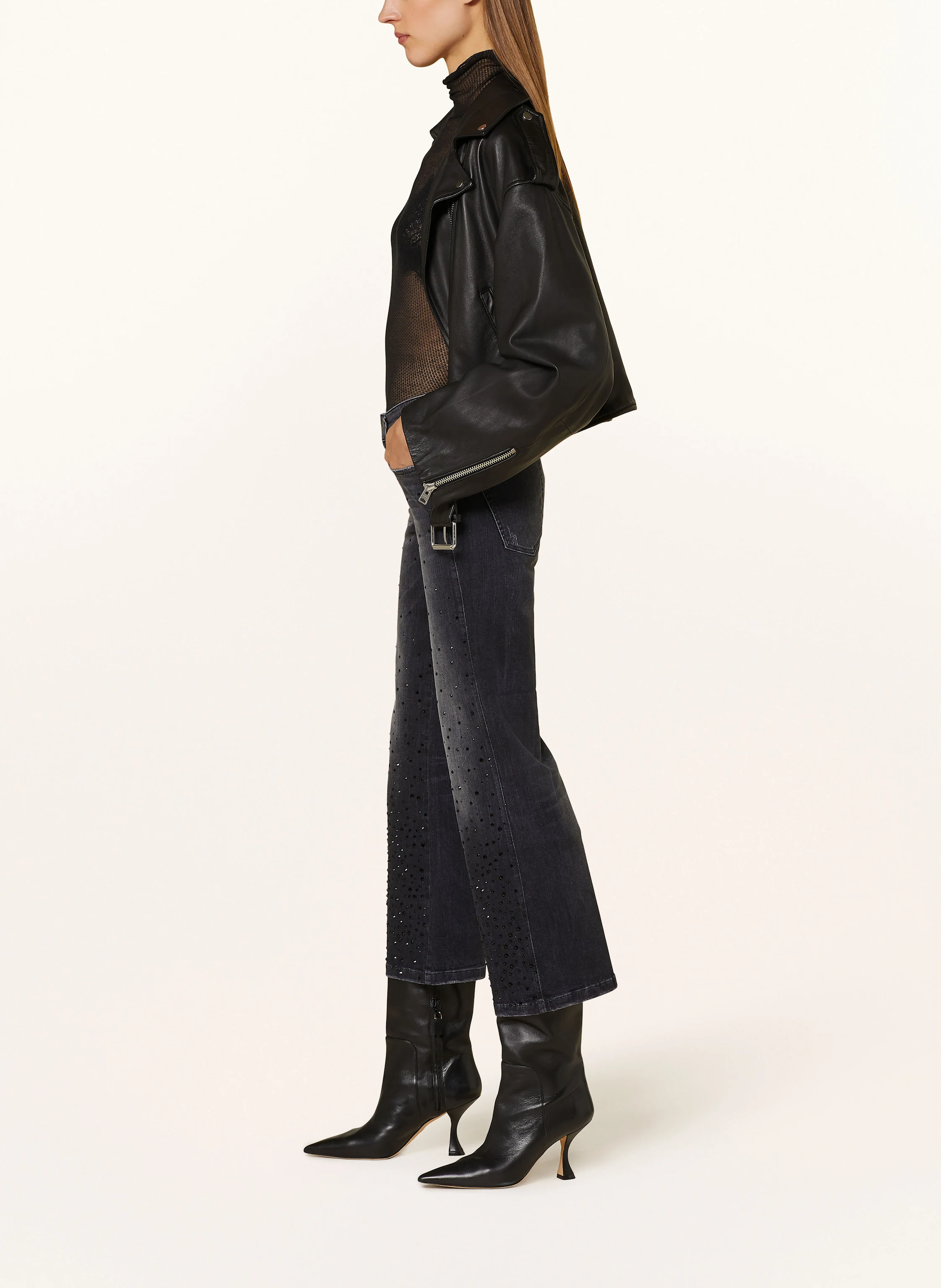 CAMBIO Bootcut Jeans FRANCESCA mit Schmucksteinen
