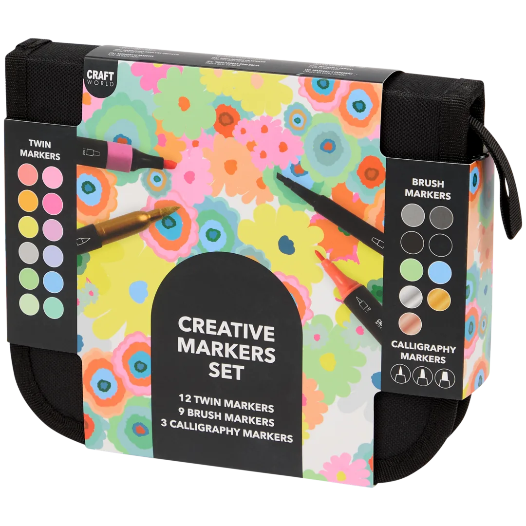 Markers in etui 25-delig | diverse varianten