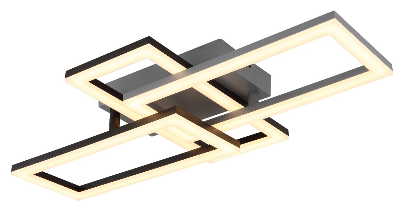 LED-Deckenleuchte - schwarz matt - grau matt - 2-flammig