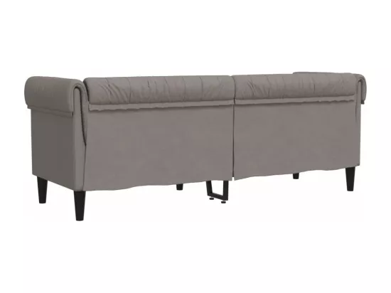 Canapé Chesterfield 3 places taupe tissu