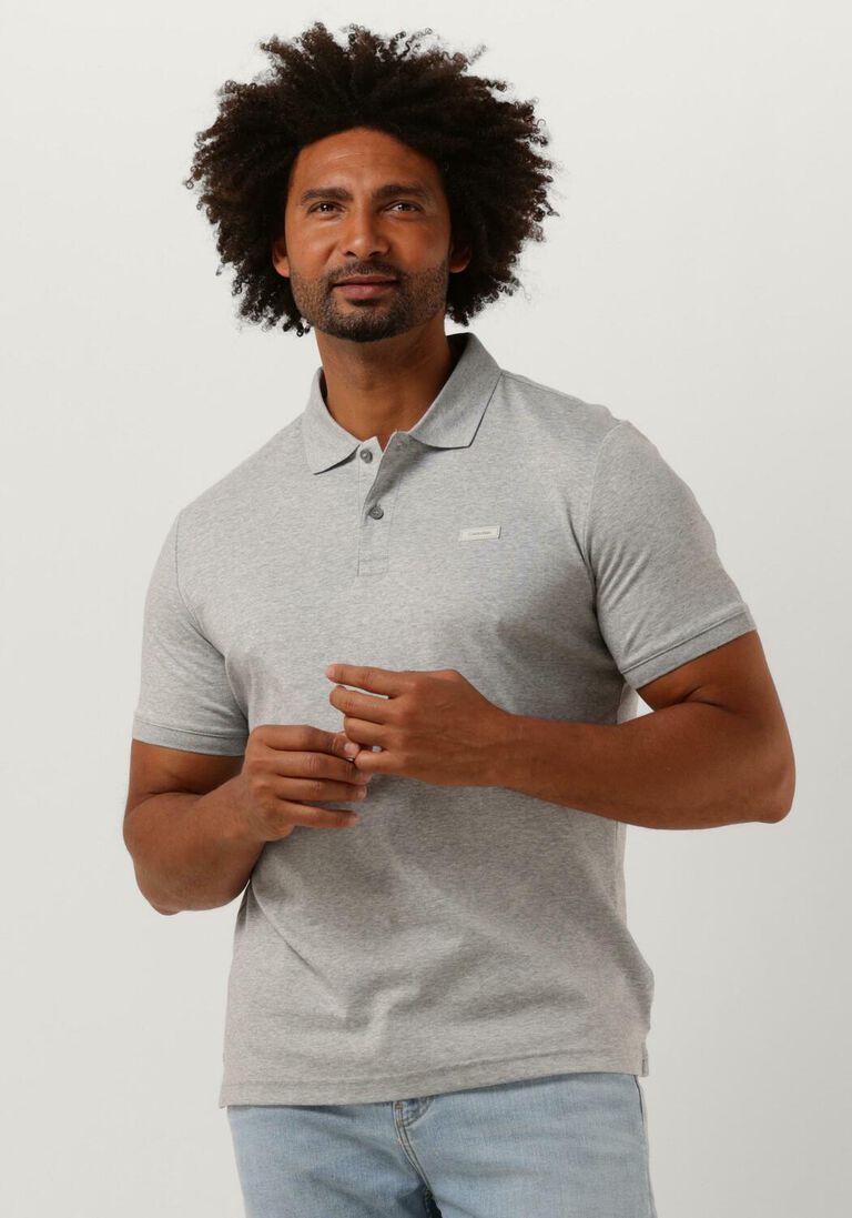 CALVIN KLEIN grijze calvin klein polo smooth cotton slim polo