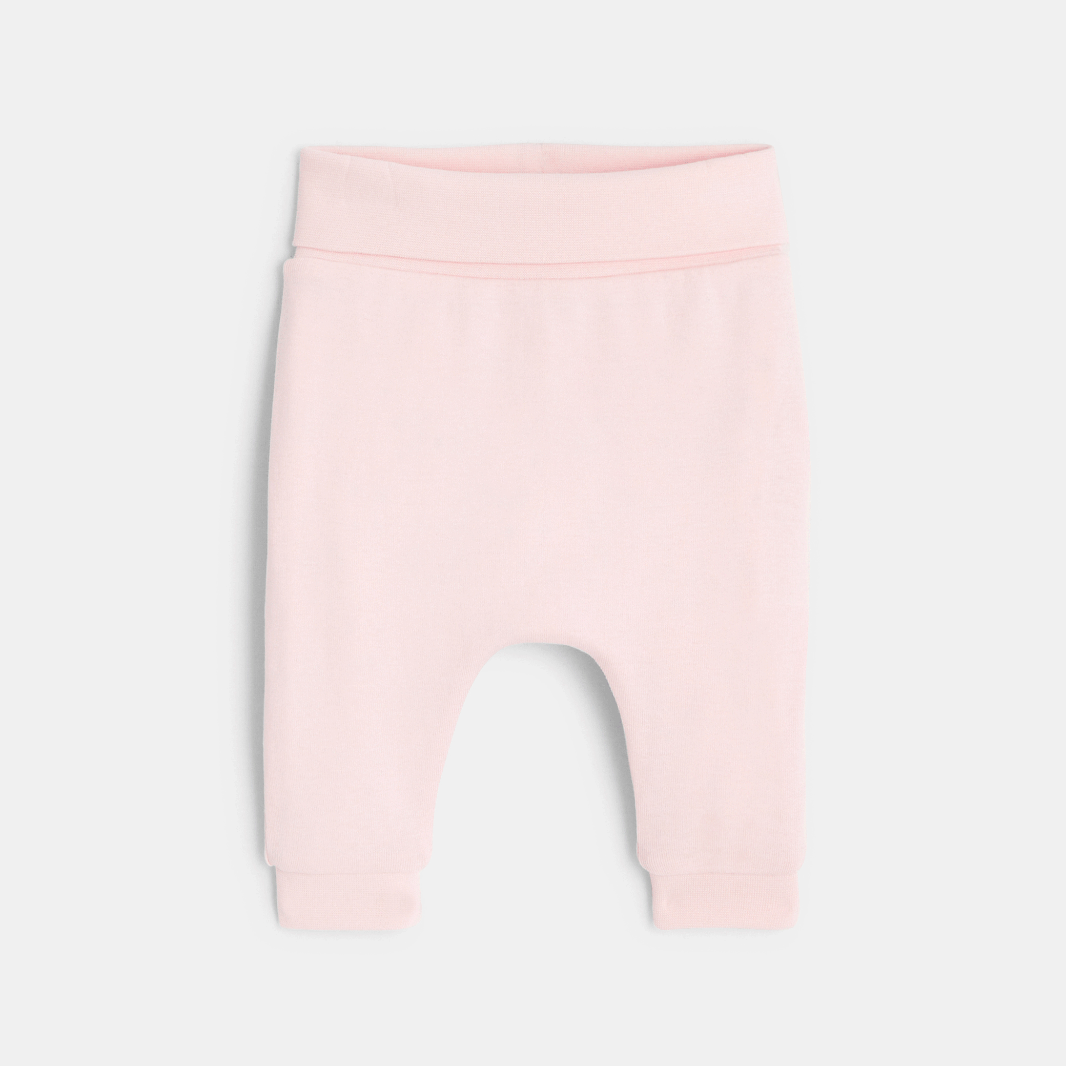 Pantalon réversible en jersey rose naissance Rose