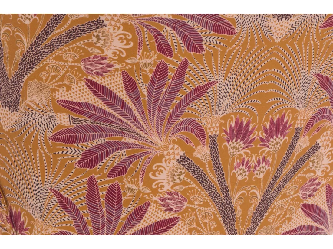 Fauteuil crapaud en tissu orange à motifs - RANCHI