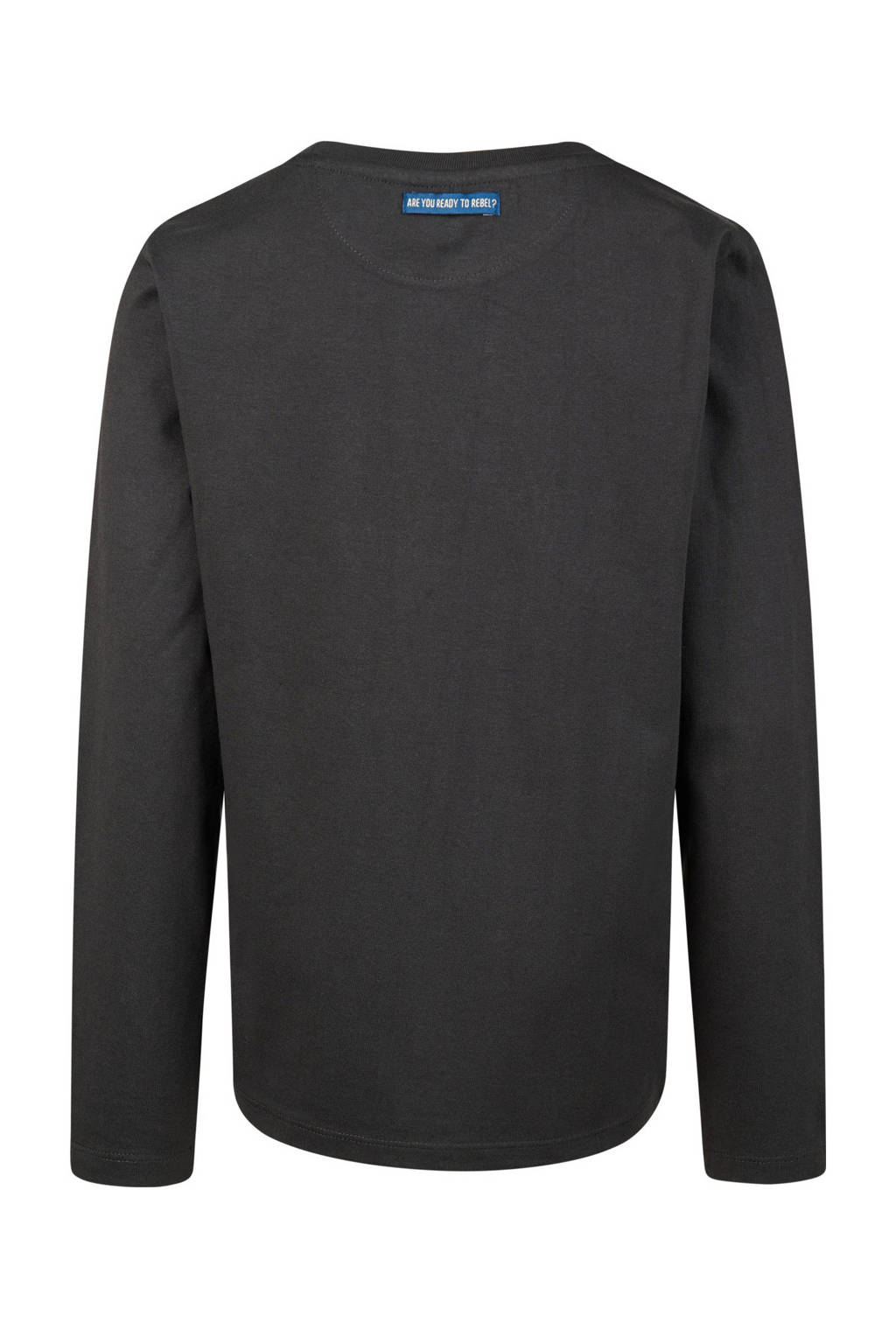 Blue Rebel longsleeve Karsten met printopdruk donkergrijs/ecru
