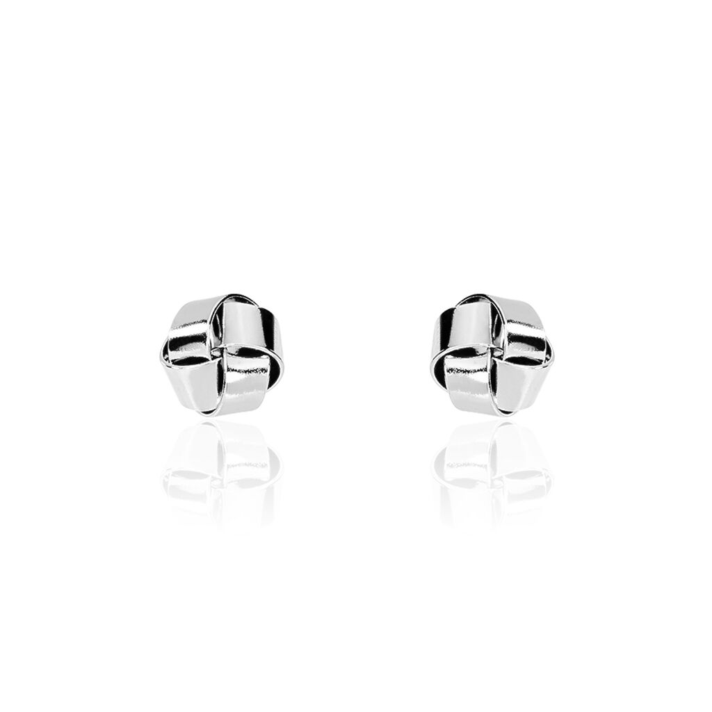 Boucles D'oreilles Puces Shaina Argent Blanc