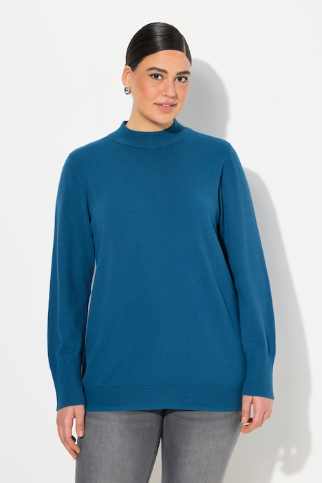 Pullover, Stehkragen, Langarm, Rippbündchen
