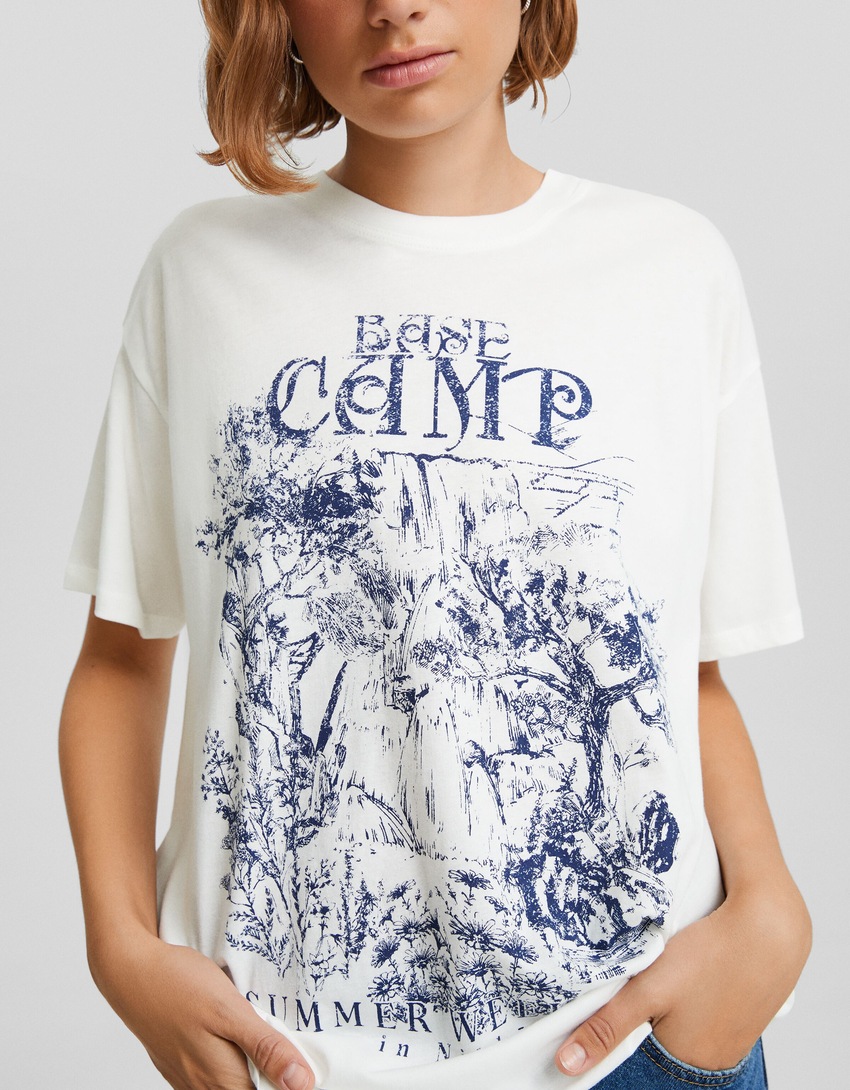 Camiseta de manga curta com estampa