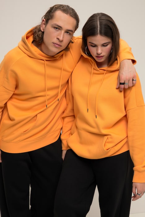 Hoodie, oversized, Rücken-Print, Kapuze, Kängurutasche, Unisex