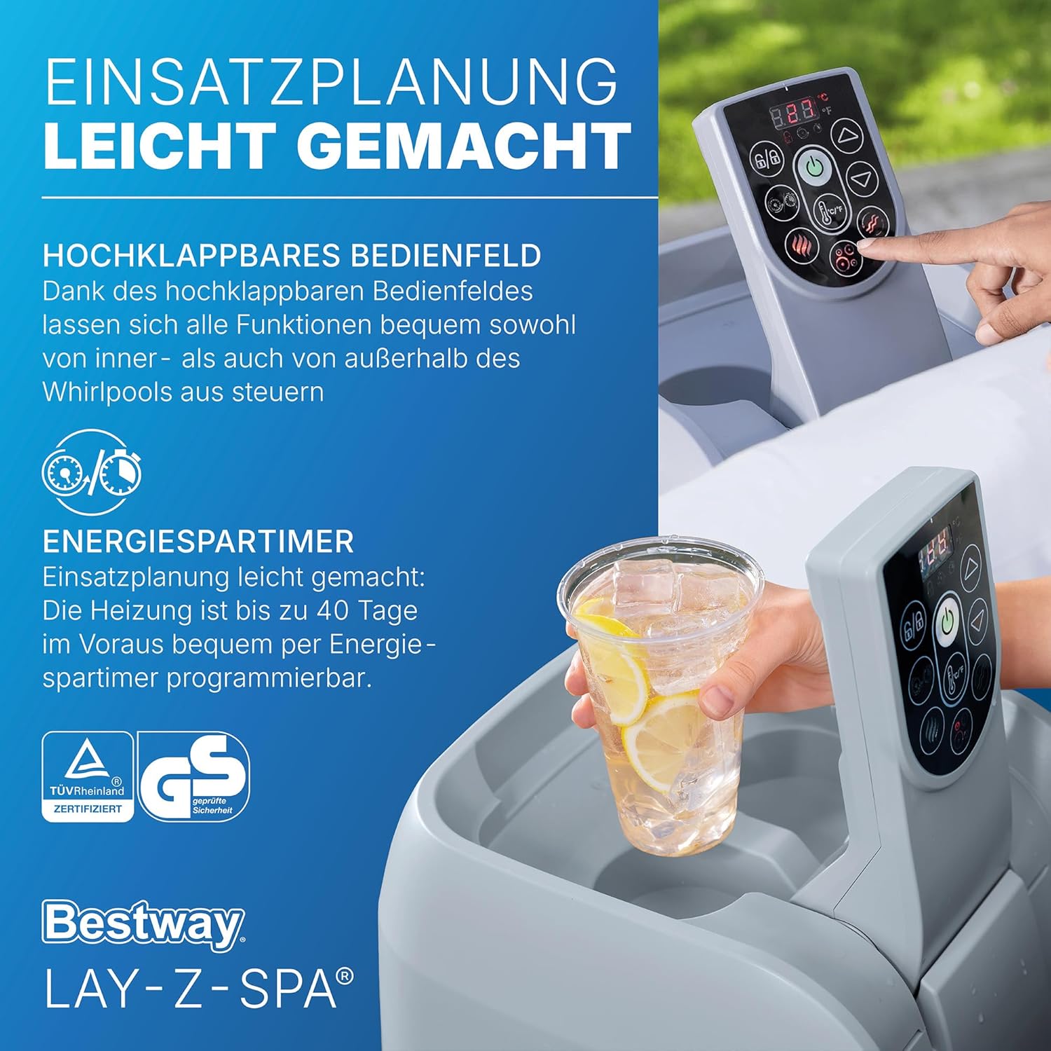 Bestway® Lay-Z-SPA® Energiespar-Whirlpool Miami AirJet™ für 6 Personen Ø 196 x 66 cm, Dunkelgrün