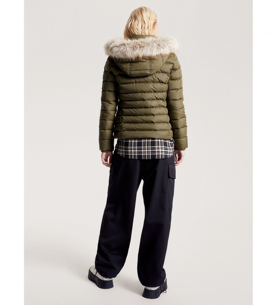 Jaqueta Tommy Jeans Essential Slim Fit com Capuz na cor Verde