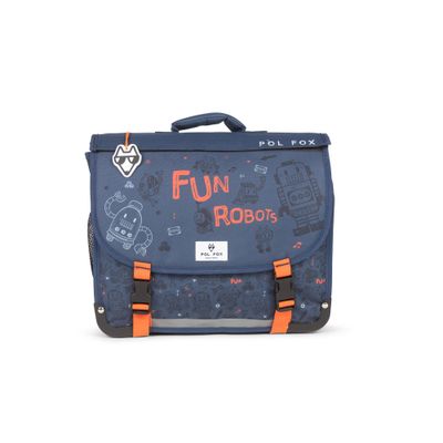 Cartable maternelle réversible Robot - 35 cm - 1 compartiment - bleu - Pol Fox