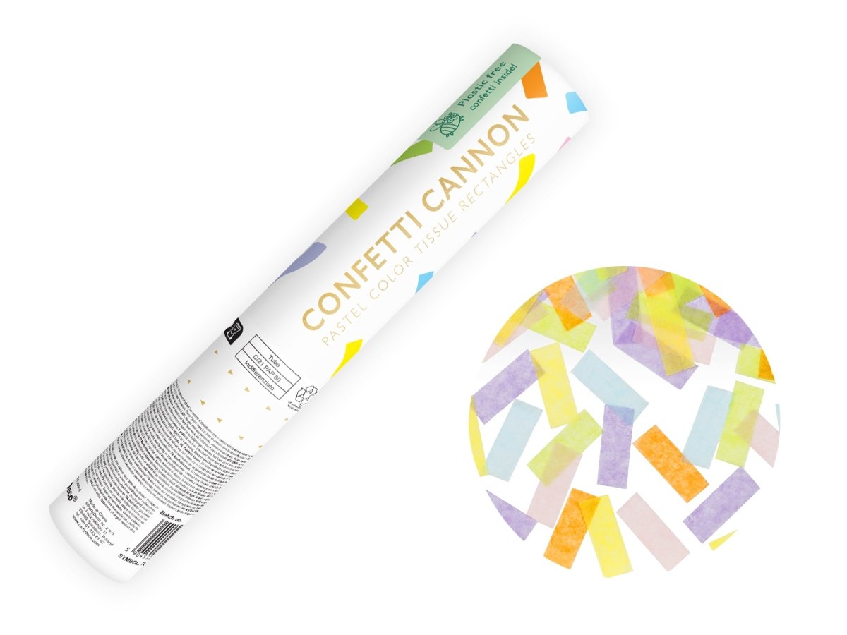 Gekleurde Confetti Kanon Pastel 20cm