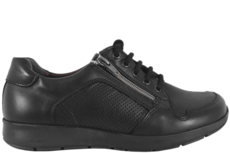 NEW FEET SORT SKO I GLAT SKIND