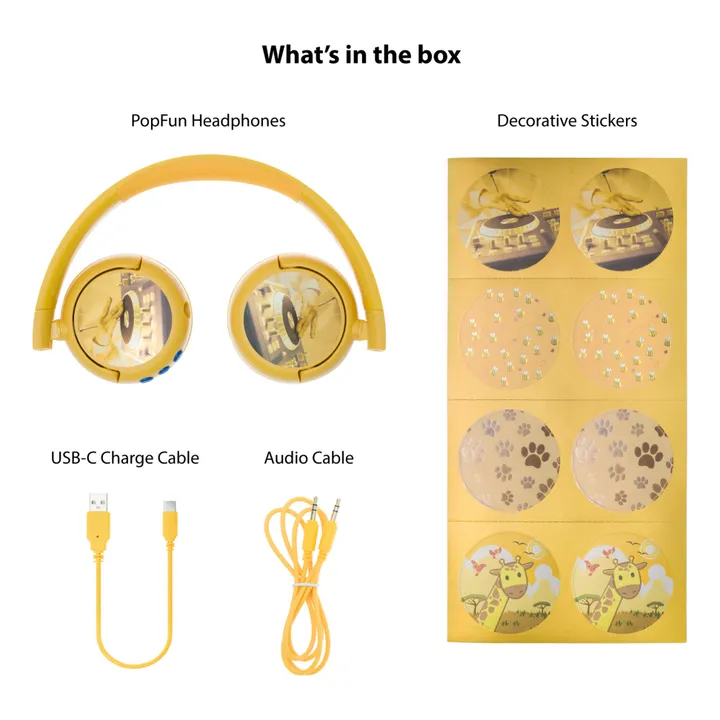 Buddyphones Casque audio enfant Pop Fun | Jaune
