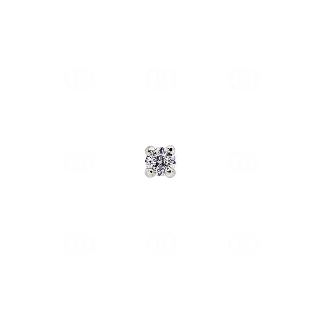 Nasenpiercing Spirale 750/18 K Weissgold mit Diamant 0.03ct