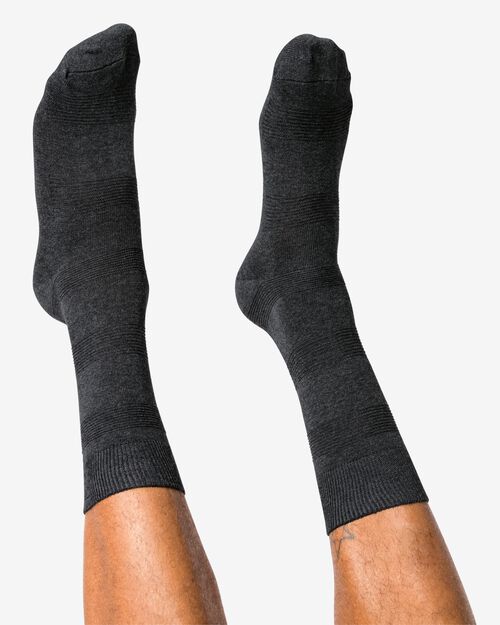 chaussettes homme 1 paire rayure 3D gris foncé
