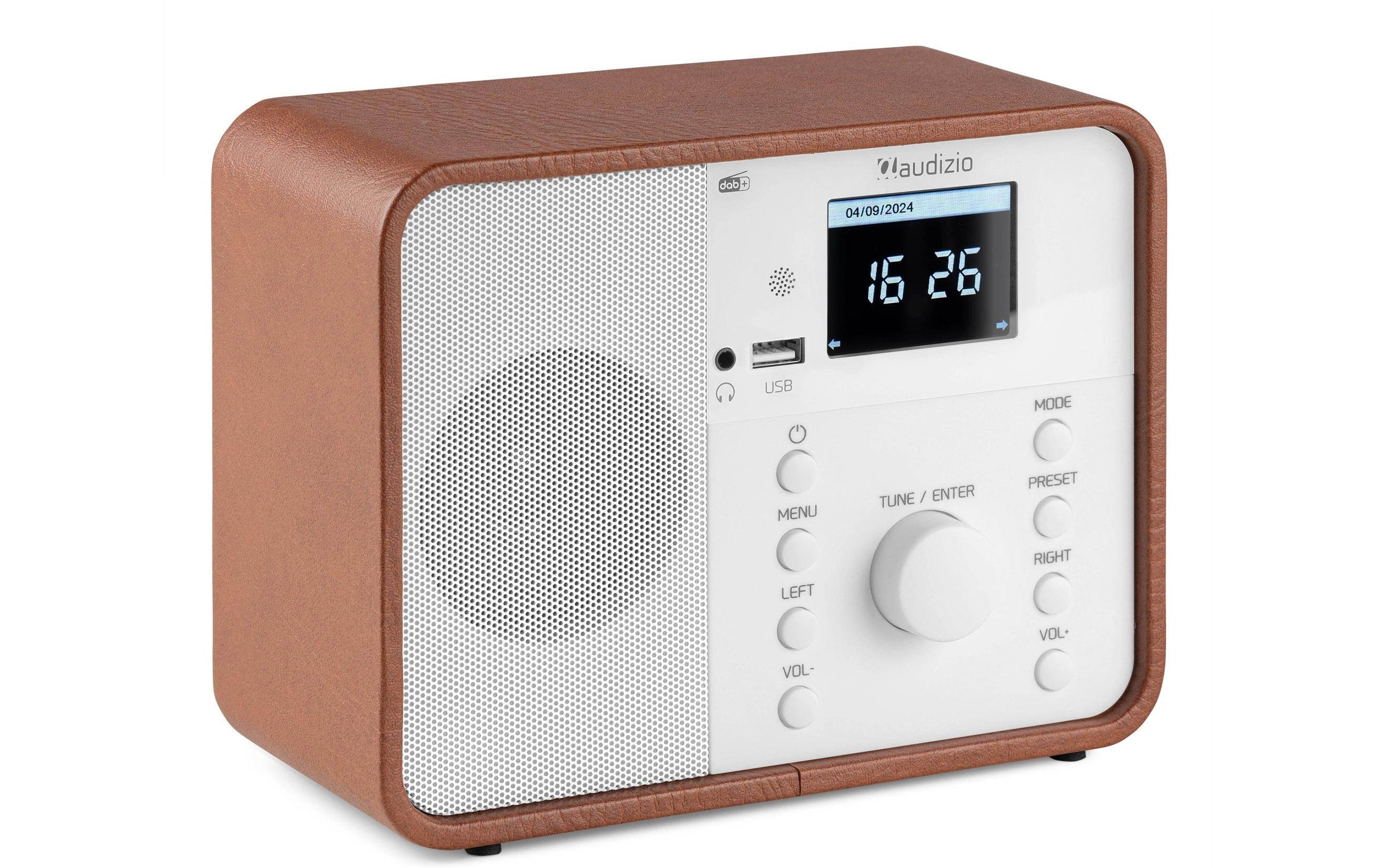 Internet Radio Nardo Braun/Weiss<br>Kompaktes WLAN- und DAB+-Radio
