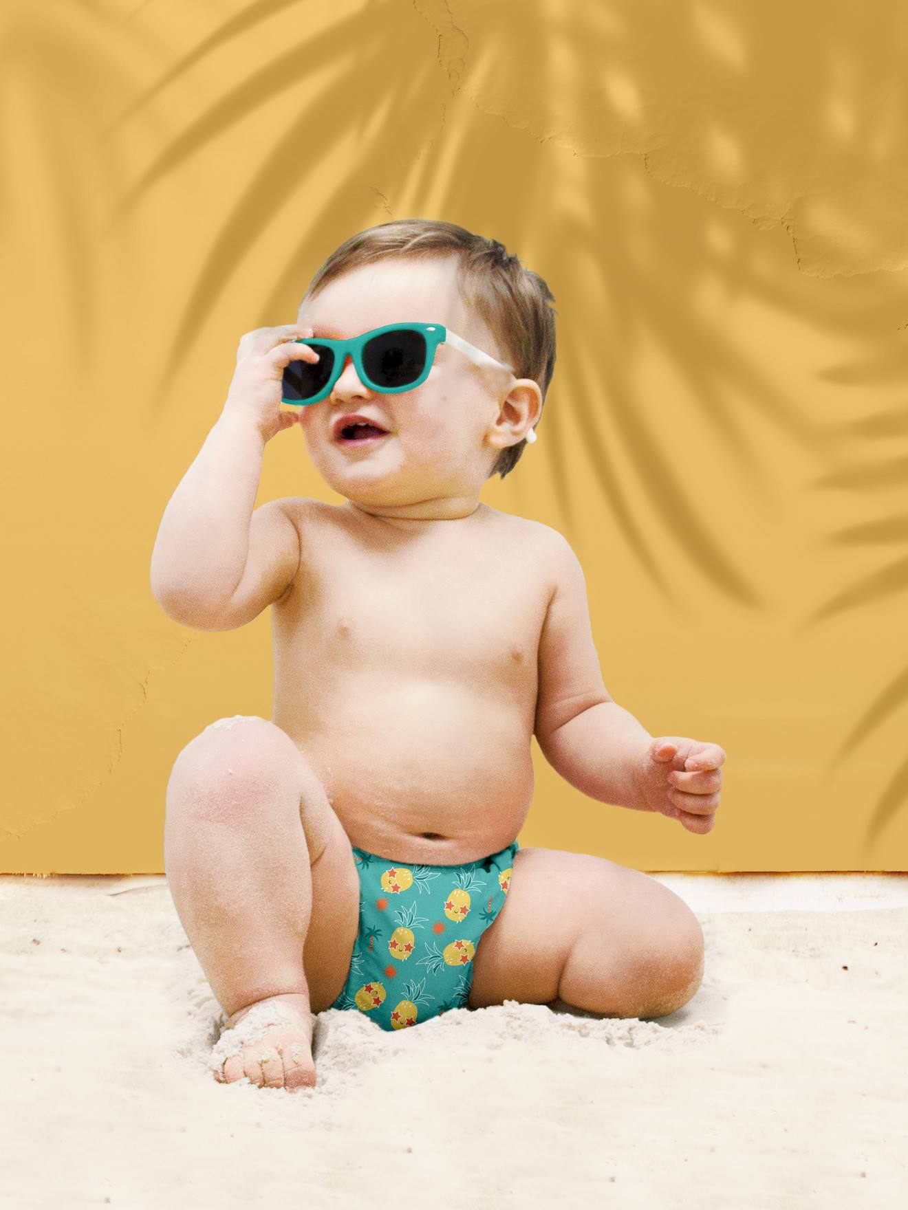 Fralda de natação lavável 1-2 anos (9-12 kg) BAMBINO MIO estampa azul claro