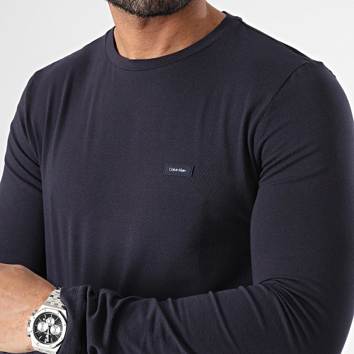 Tee Shirt Manches Longues Slim Stretch 2725 Bleu Marine