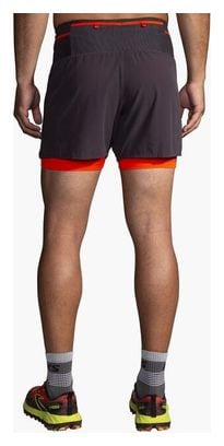 Short 2-en-1 Brooks High Point 2.0 3inch Noir/Rouge Homme