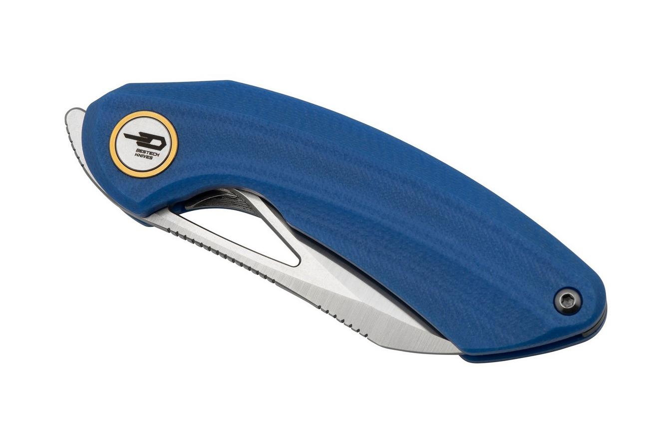 Bestech Bihai Stonewashed Satin, Blue G10 BG53D-1 zakmes, Ostap Hel design