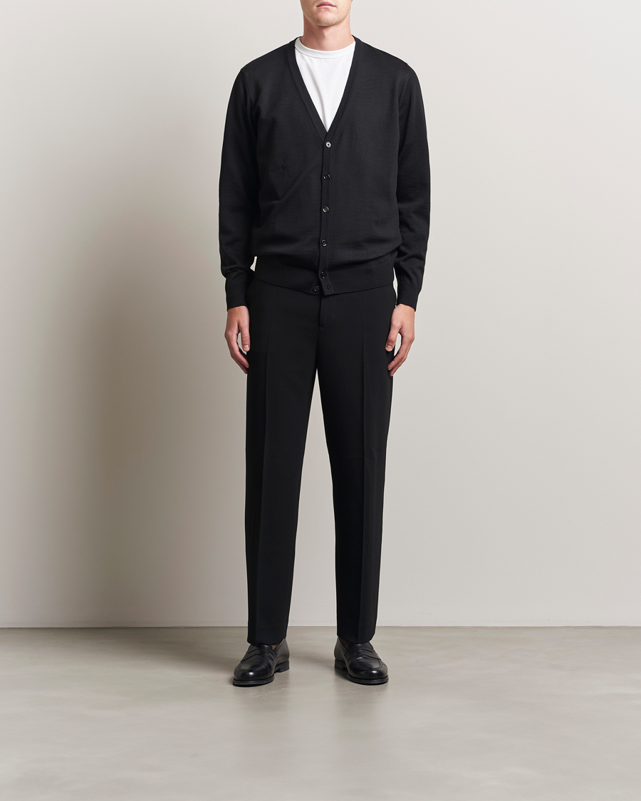 Stenströms Merino Cardigan Black
