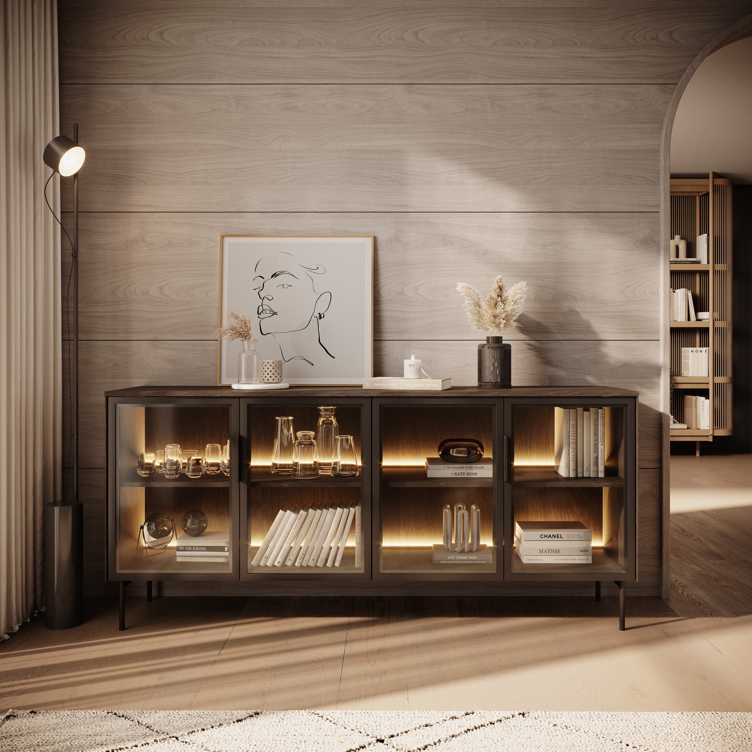 Lomo - Dressoir - Donker eiken - 181x39x83 cm