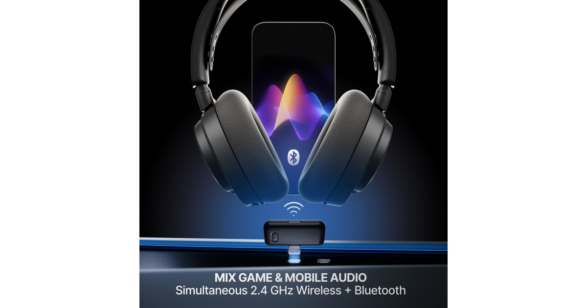 SteelSeriesArctis Nova 7 Wireless Gen 2 over-ear gaming headset  (Zwart, Pc, 2.4 GHz / Bluetooth)